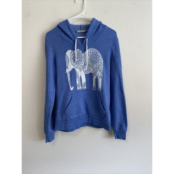 Africa Elephant‎ Adult Long Sleeve Hoodie Alternative Earth Medium Blue - Picture 1 of 8
